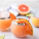 grapefruit margarita on table