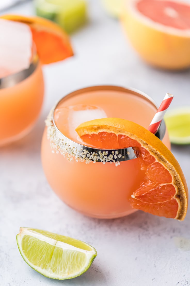 Cheers to Cinco de Mayo with an easy BROILED GRAPEFRUIT MARGARITA! The perfect combination of flavors for a great tangy sweet refreshing margarita perfect for any Summer day!