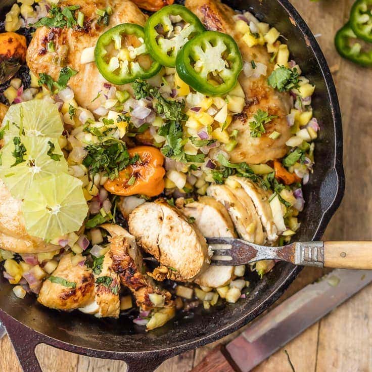 Skinny One Pan Caribbean Jerk Chicken Recipe via The Cookie Rookie