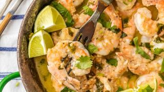 One Pot Cilantro Lime Shrimp Scampi