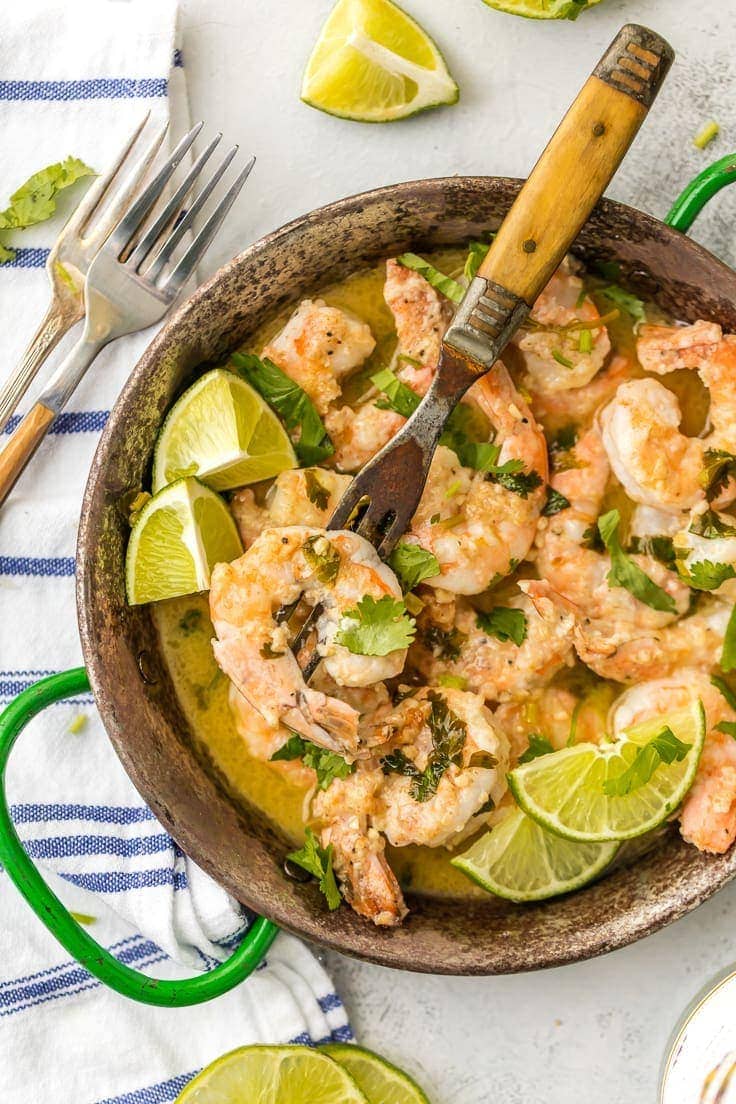 shrimp scampi with butter and lime