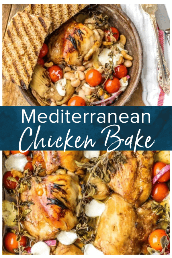 mediterranean chicken bake pinterest collage