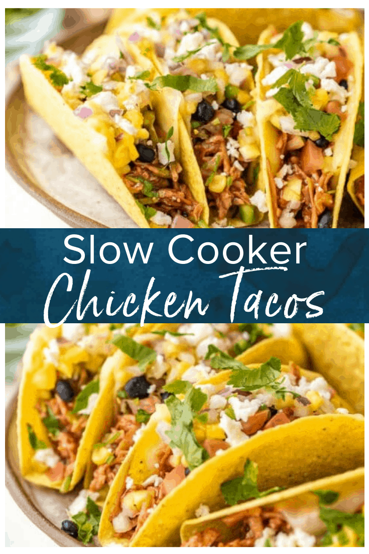 Slow Cooker Chicken Tacos {Honey BBQ Chicken Tacos}