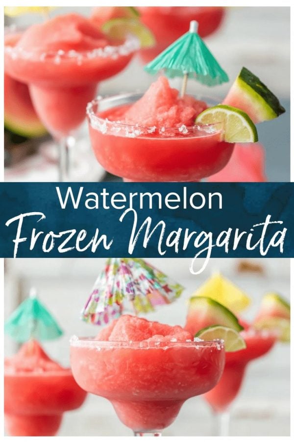 This Frozen Watermelon Margarita recipe is just what you need for Cinco de Mayo! The best frozen margarita recipe, and so easy to make.