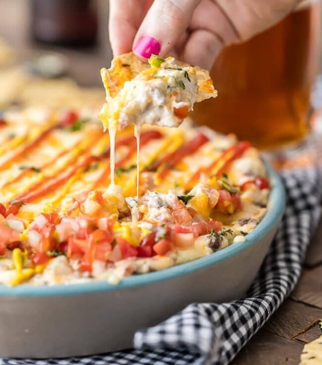 cheeseburger dip in dish