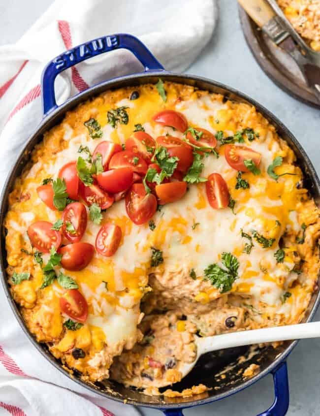 You family will love this ENCHILADA STUFFED PEPPER CASSEROLE, an easy weeknight meal so delicious and full of flavor! Customize with your favorite ingredients to make it your own. AMAZING!