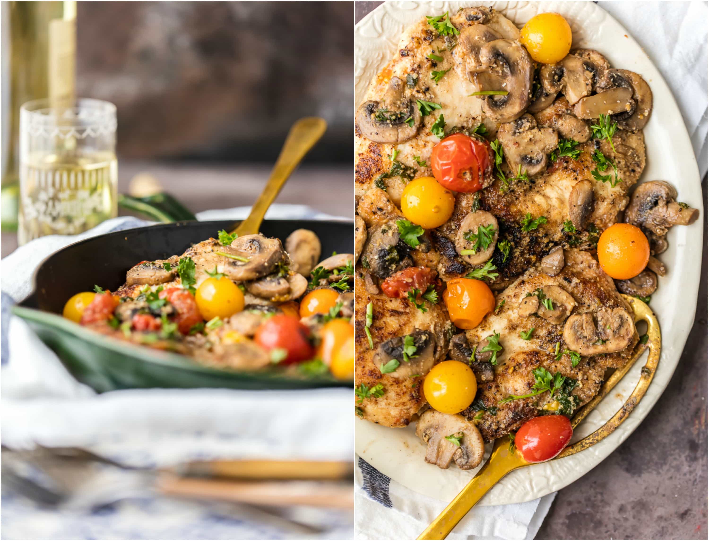 GLUTEN FREE CHICKEN MARSALA is easy, healthy, and delicious! This one pot skillet skinny Chicken Marsala is made with almond meal and no cream. It's the perfect family meal you can feel good about!