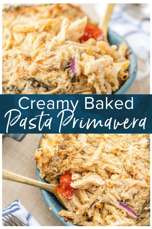 Pasta Primavera with Cream Cheese Alfredo Sauce {Baked Pasta}