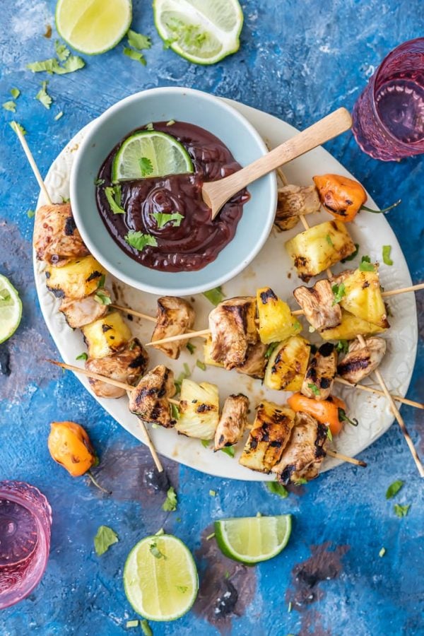 chicken kebabs with bbq sauce