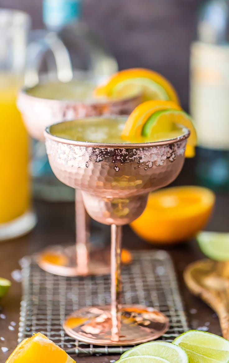 white wine cocktail in margarita glasses