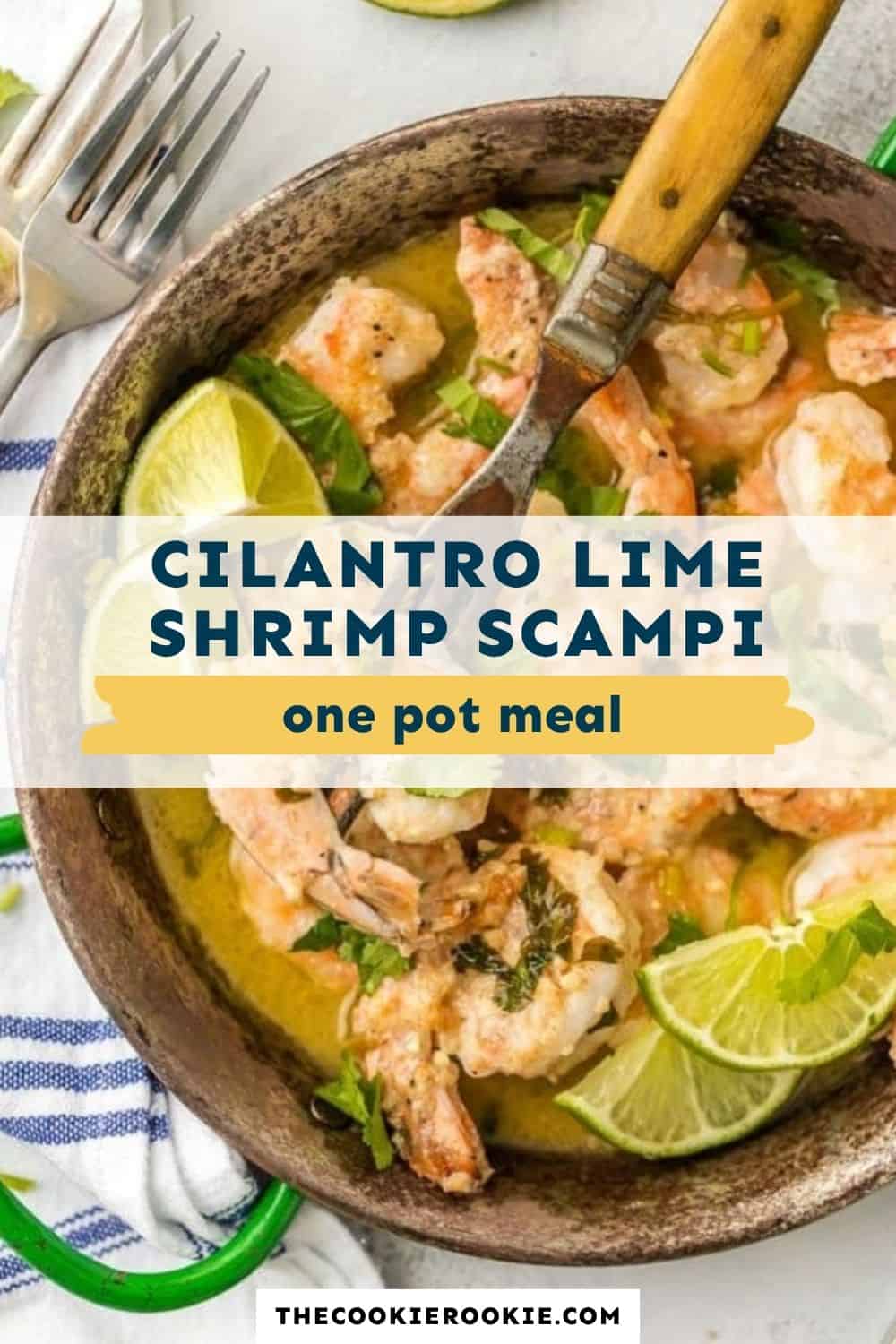 One Pot Cilantro Lime Shrimp Scampi pin image
