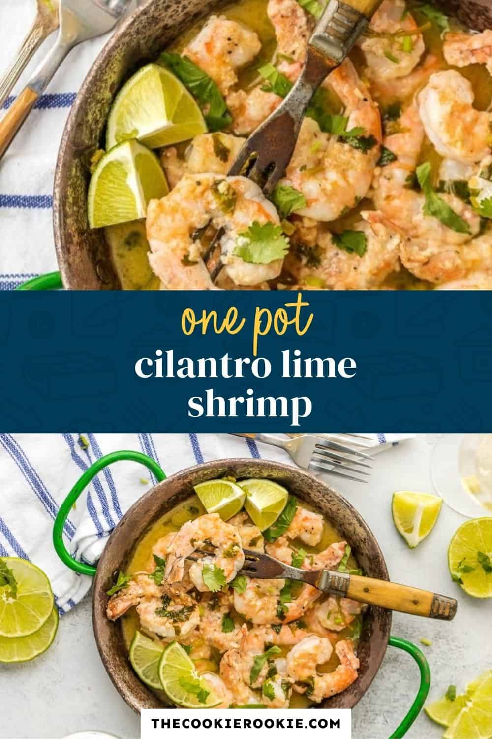 One Pot Cilantro Lime Shrimp Scampi pin image