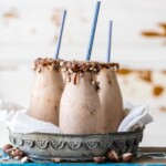 This Chocolate Banana Malt Milkshake is my favorite easy sweet treat! Thrown together in minutes with only 5 ingredients, it doesn't get any better! Voted best milkshake in Missouri!