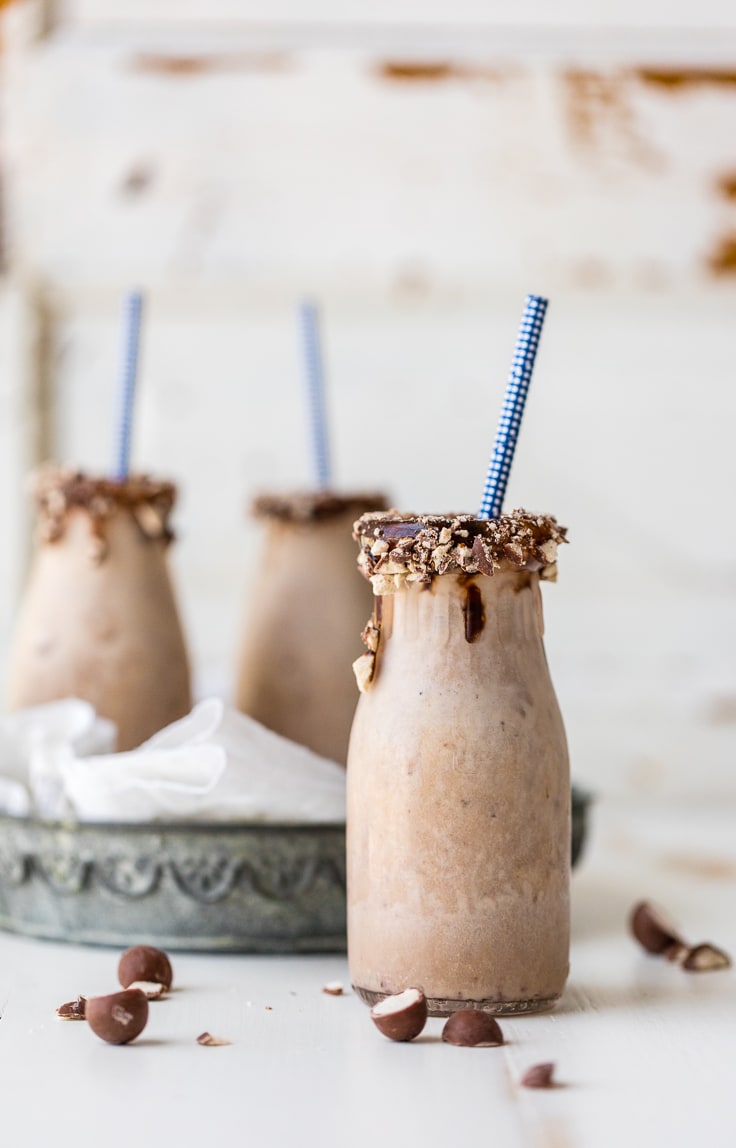 malted milkshake with straw