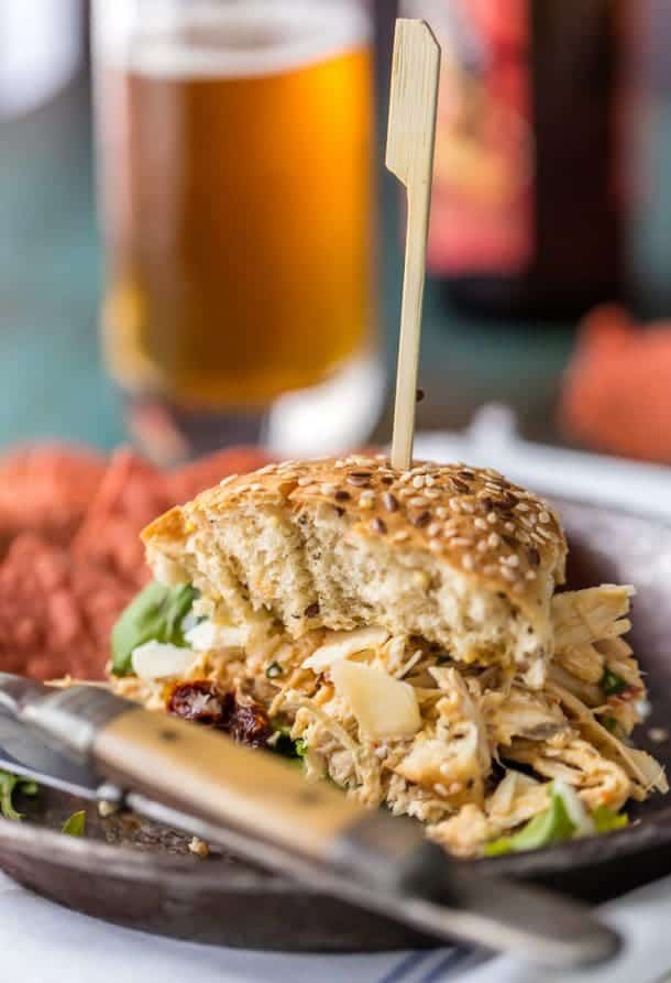 Crock Pot Chicken Alfredo Pulled Chicken Sandwich The Cookie Rookie®
