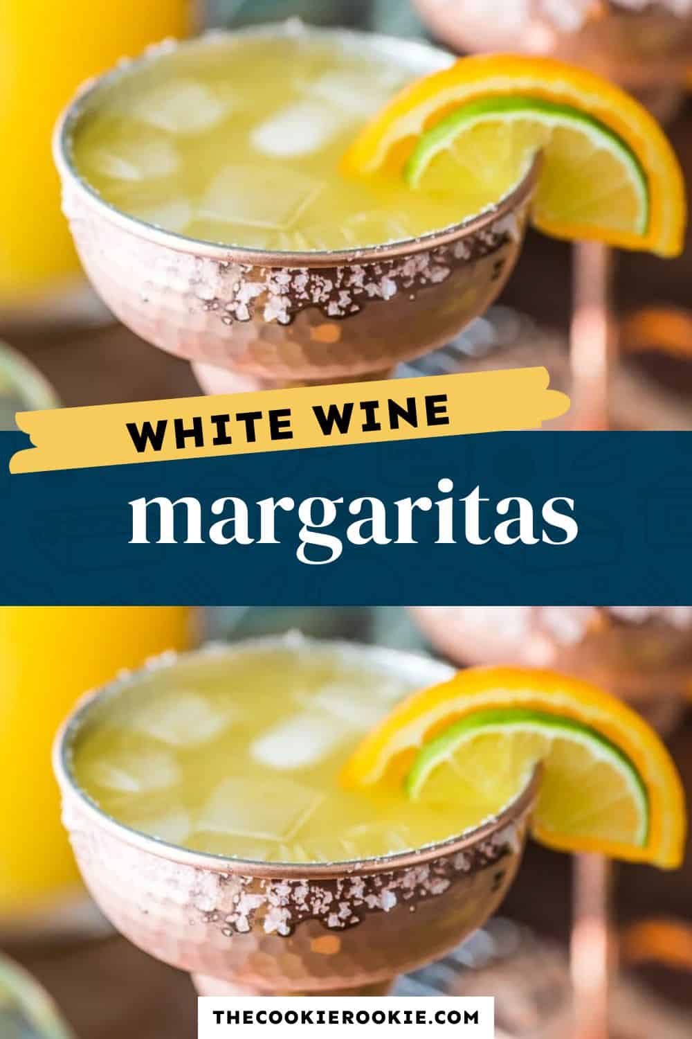 white wine margaritas pin image