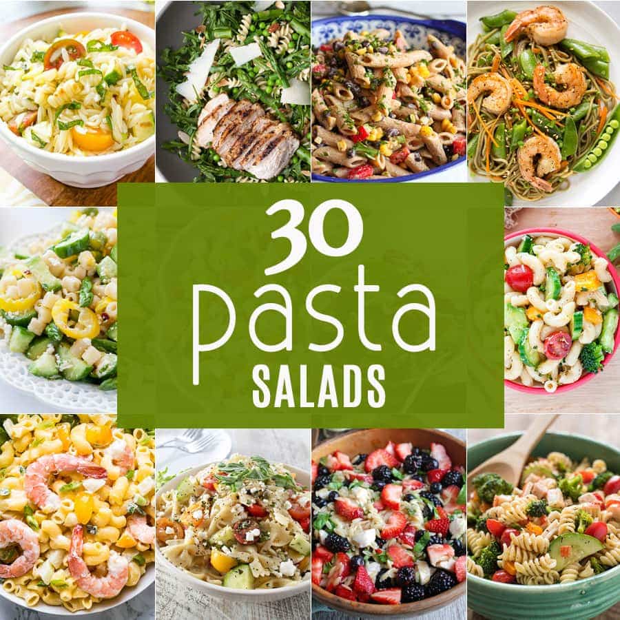 30 PASTA SALADS for every bbq and get together! Find the perfect easy recipe for every occasion! Full of flavor and SO SIMPLE! Nothing better than the best pasta salad recipe!