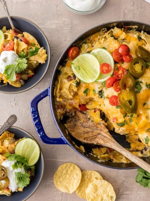 pan of chicken nacho casserole