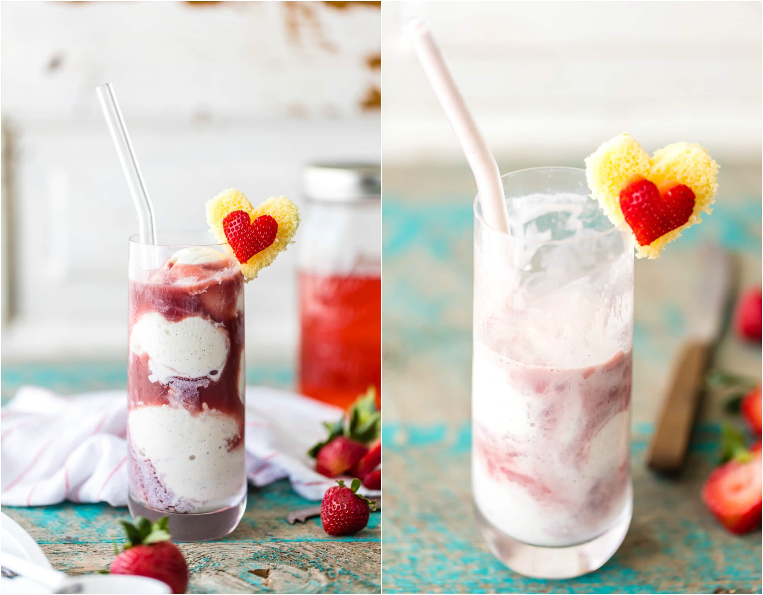 A cake made to look like a cup, with Strawberry and Ice