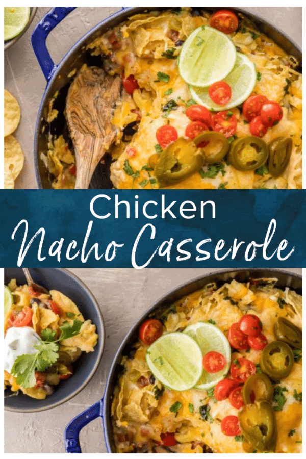 chicken nacho casserole pinterest image