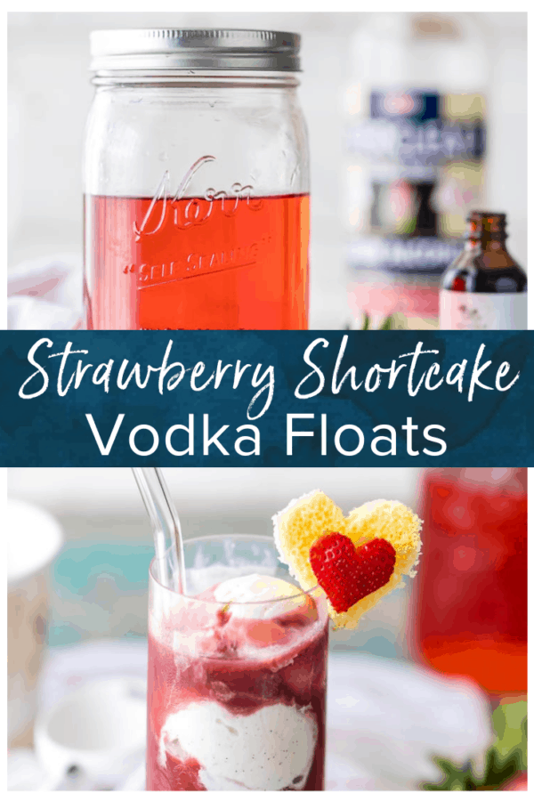 Strawberry vodka floats.