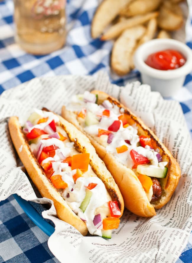 Greek Hummus Hot Dogs | Neighbor Food