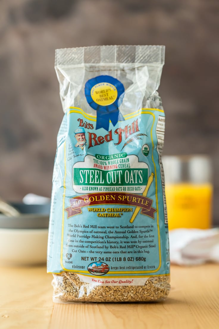 a bag of Bob's Red Mill steel cut oats