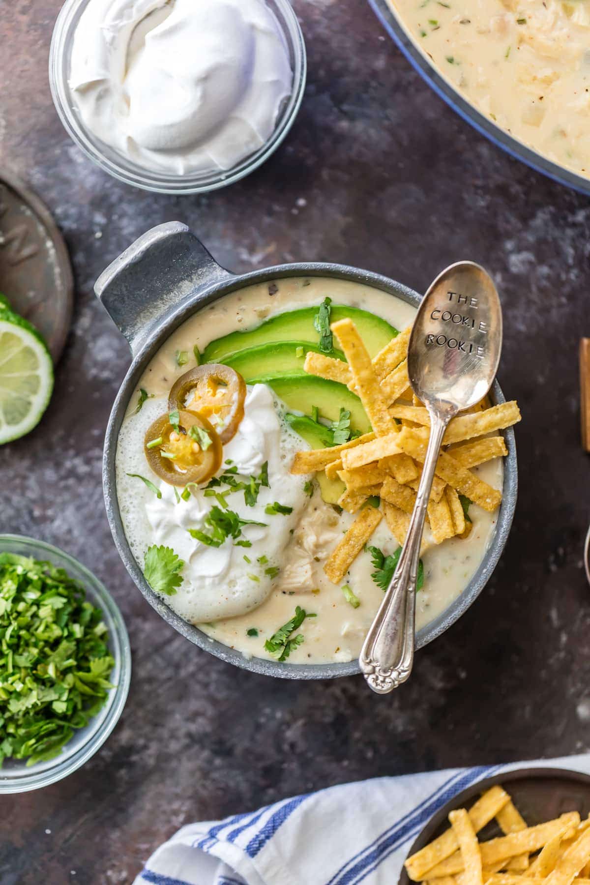 Creamy White Chicken Chili {The Cookie Rookie}