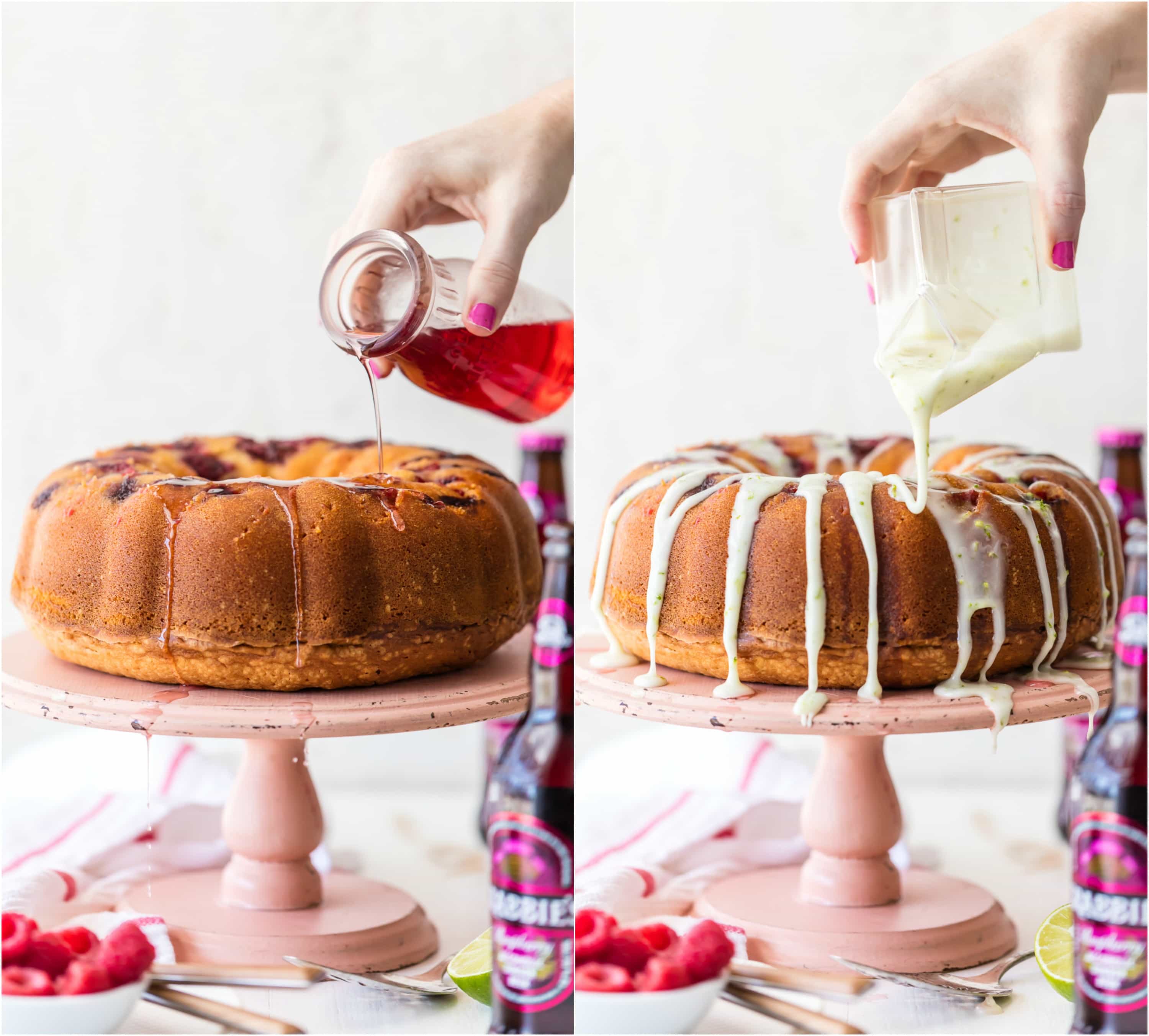 This RASPBERRY MOSCOW MULE CAKE makes life a little bit sweeter! Made with fresh raspberries, ginger beer, raspberry moscow mule simple syrup, and fresh lime glaze! YUM!