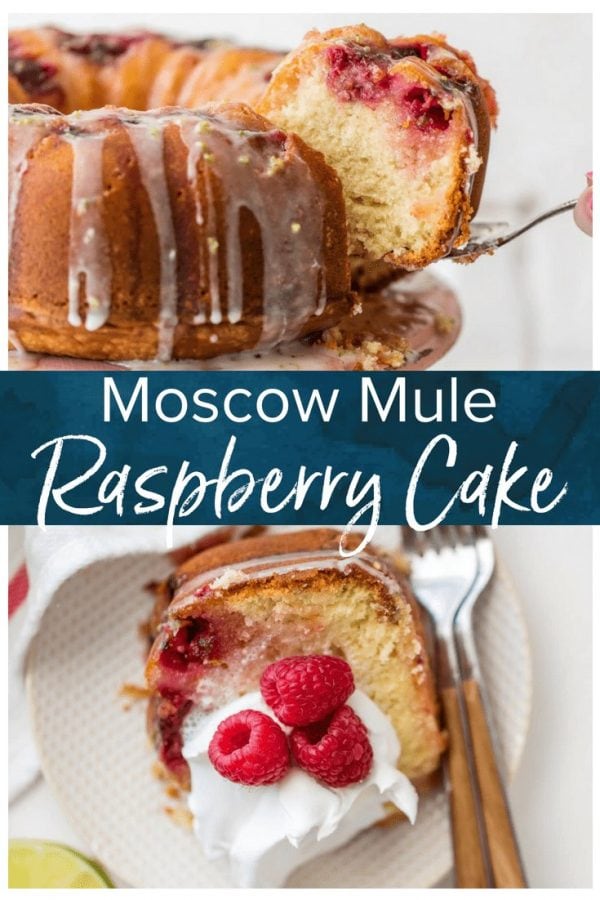 RASPBERRY CAKE makes life a little bit sweeter! This cake is inspired by one of my fave drinks, the Moscow Mule. It's made with fresh raspberries, ginger beer, a raspberry moscow mule simple syrup, and a fresh lime glaze.