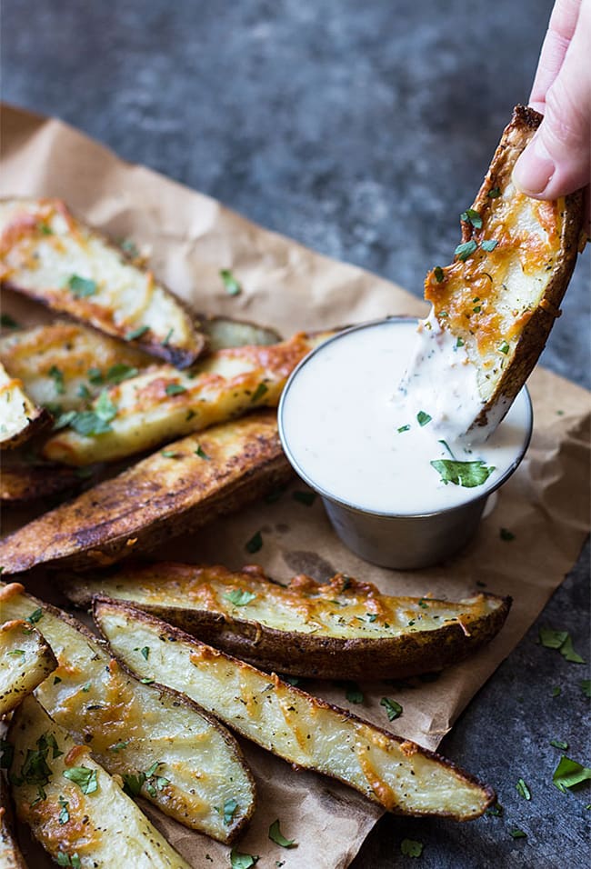 Baked Herb Parmesan Potato Wedges | The Blond Cook
