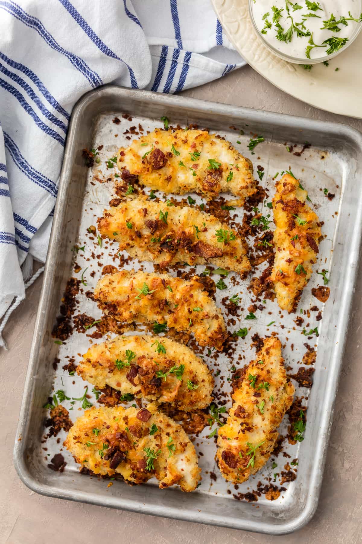 Cheddar Bacon Ranch Baked Chicken Tenders Recipe