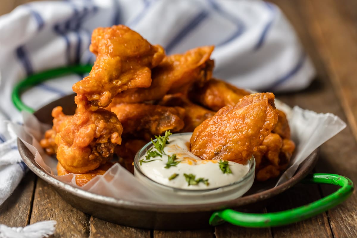 Best Fried Buffalo Wings served with ranch