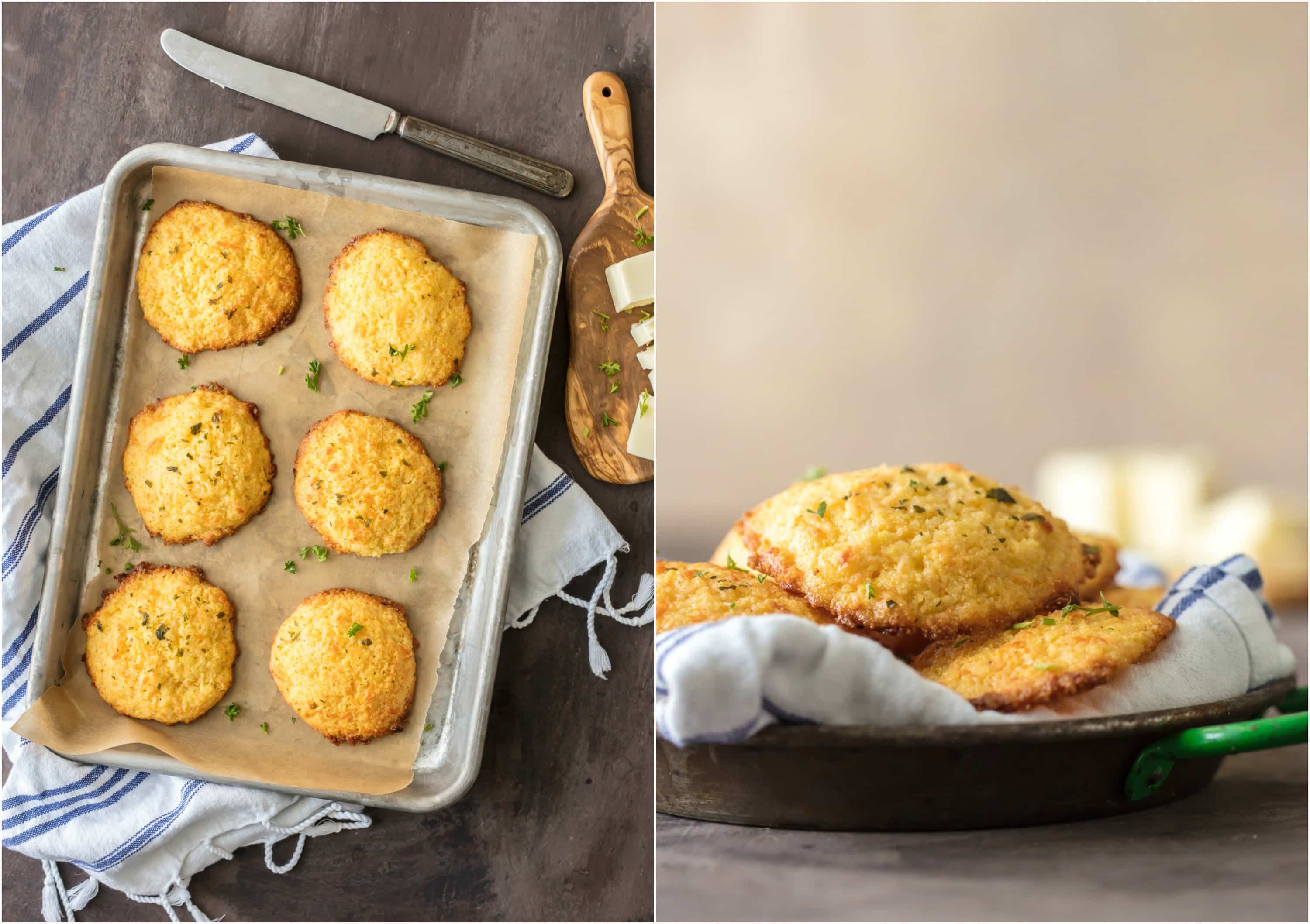 Cheesy Garlic Cornbread Drop Biscuits are EASY, delicious, and perfect for the holidays! These Cornbread Drop Biscuits always make an appearance on our Thanksgiving and Christmas tables!