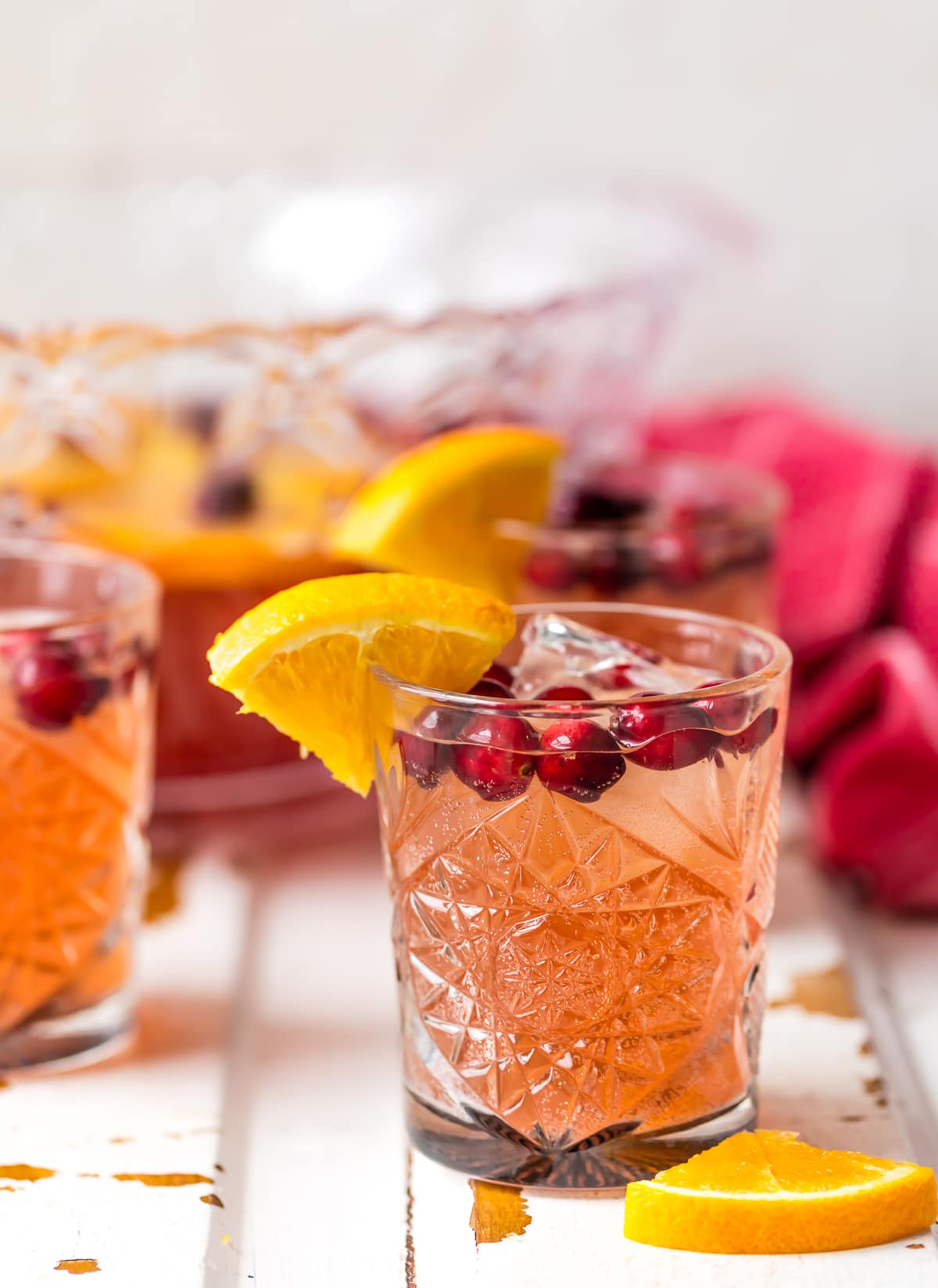 Christmas punch recipe in glasses