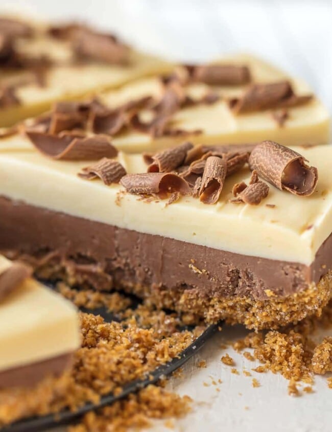 FRENCH SILK PIE FUDGE is an absolute must make for Christmas! This cute and creative chocolate fudge recipe is delicious, easy, and fun. Wow your holiday guests with this adorable twist on a holiday classic.