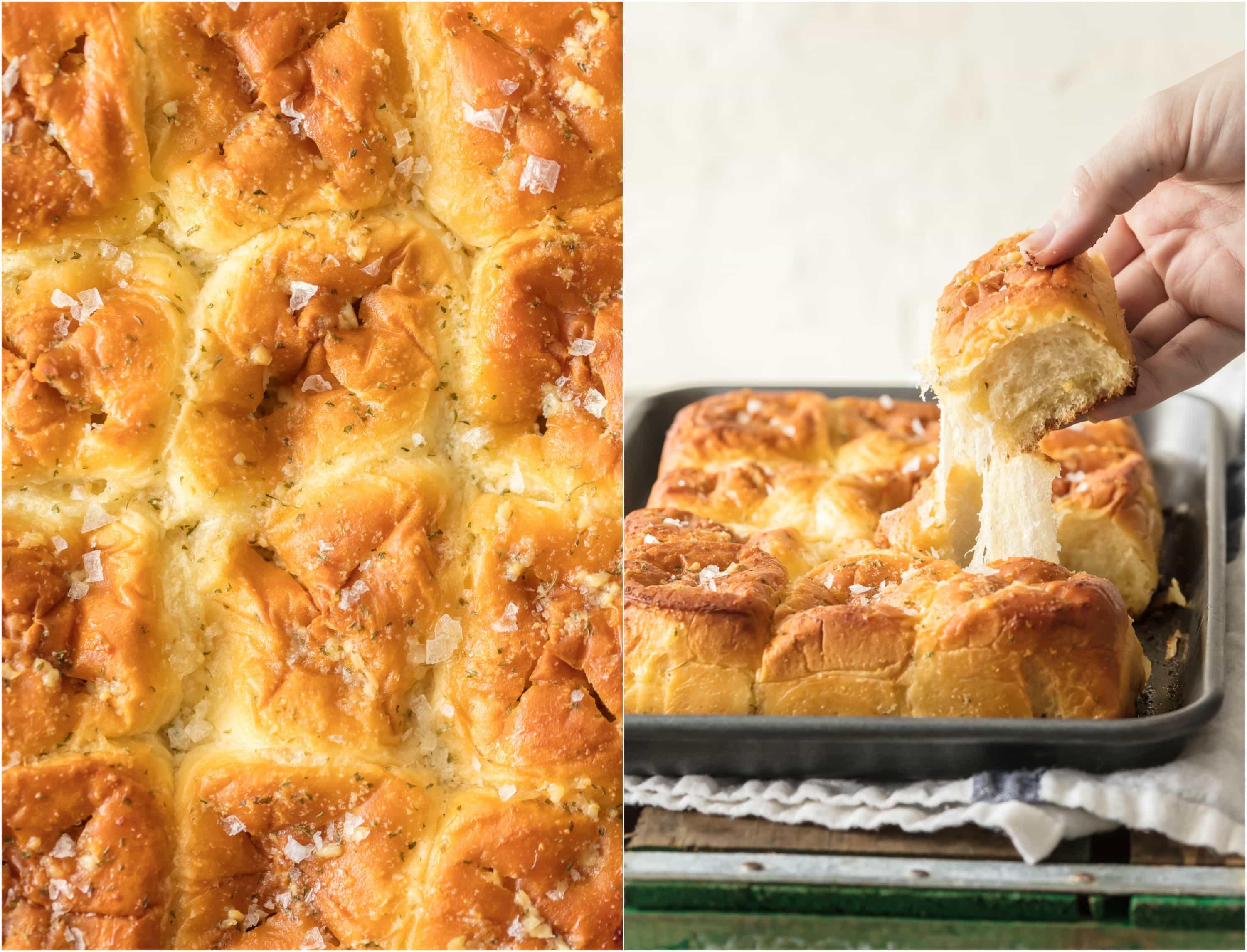 close up of rolls and hand pulling a roll off