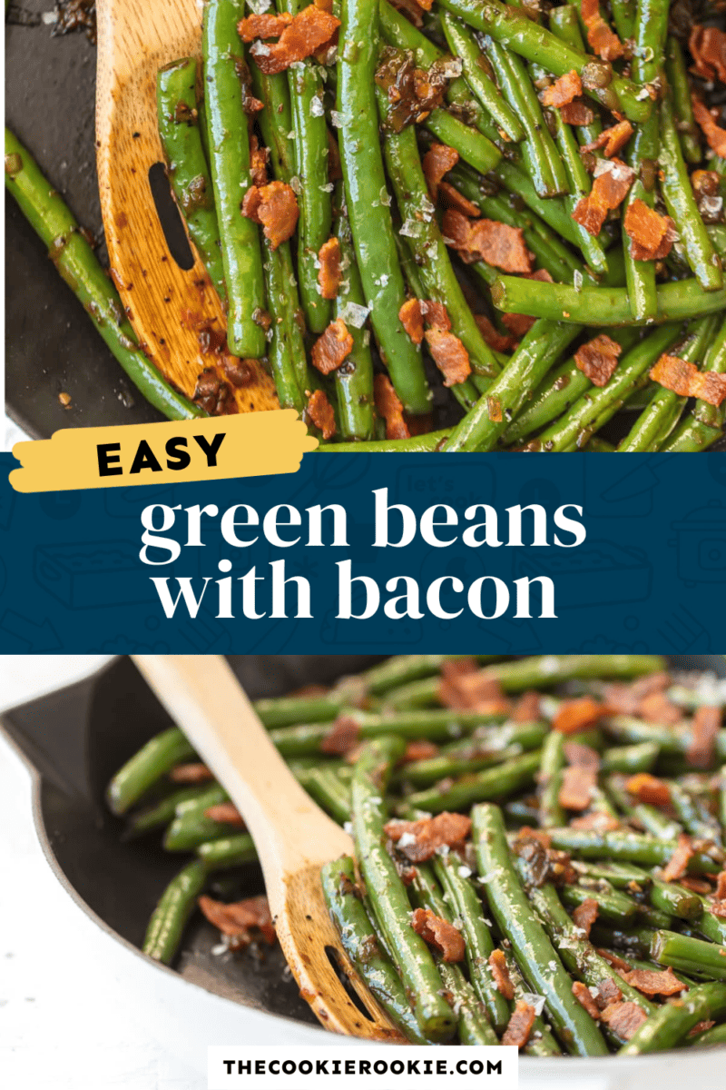 Easy skillet green beans with bacon.
