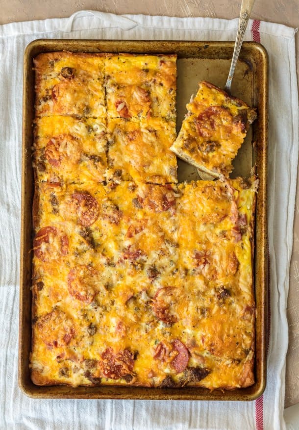 Meat Lovers Breakfast Pizza (Sheet Pan Breakfast Pizza) The Cookie