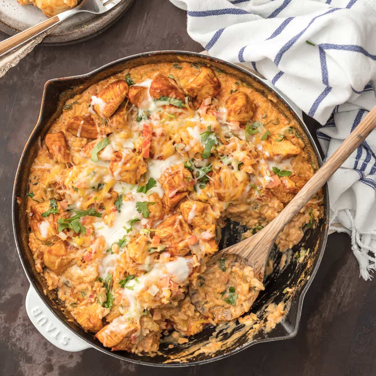 Queso Smothered Chicken Skillet, The Food Cafe