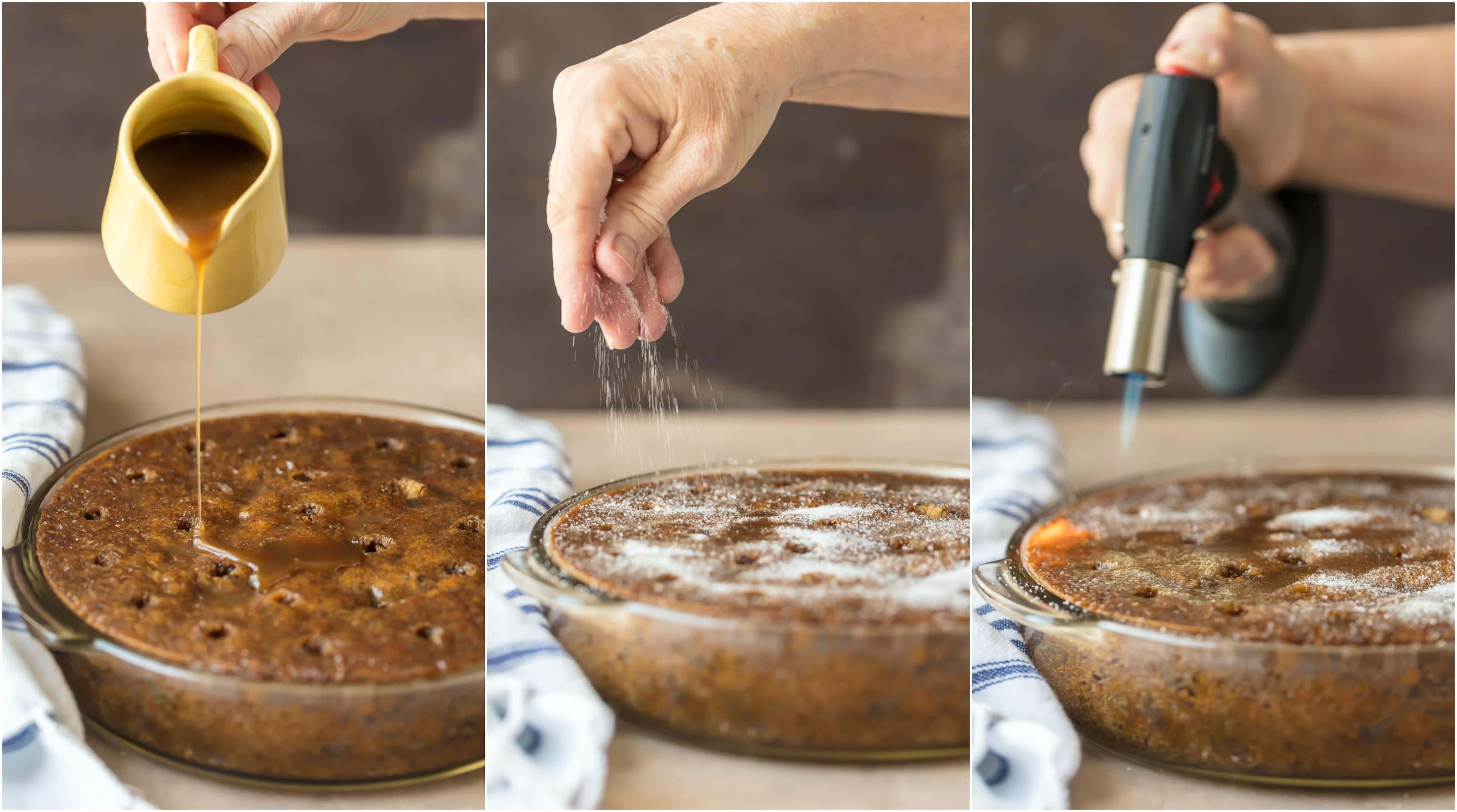 STICKY TOFFEE PUDDING POKE CAKE is the ultimate holiday dessert! This is the perfect dessert recipe for spoiling your family this Christmas! Top with whipped cream or ice cream for an extra special treat!