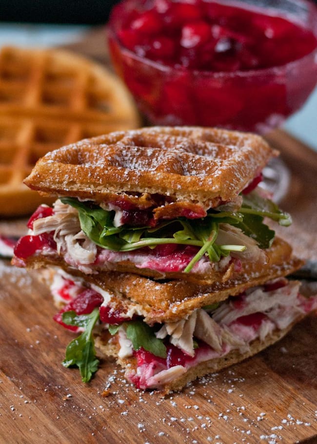 Waffled Cranberry Cream Cheese Turkey Sandwiches | Neighbor Food