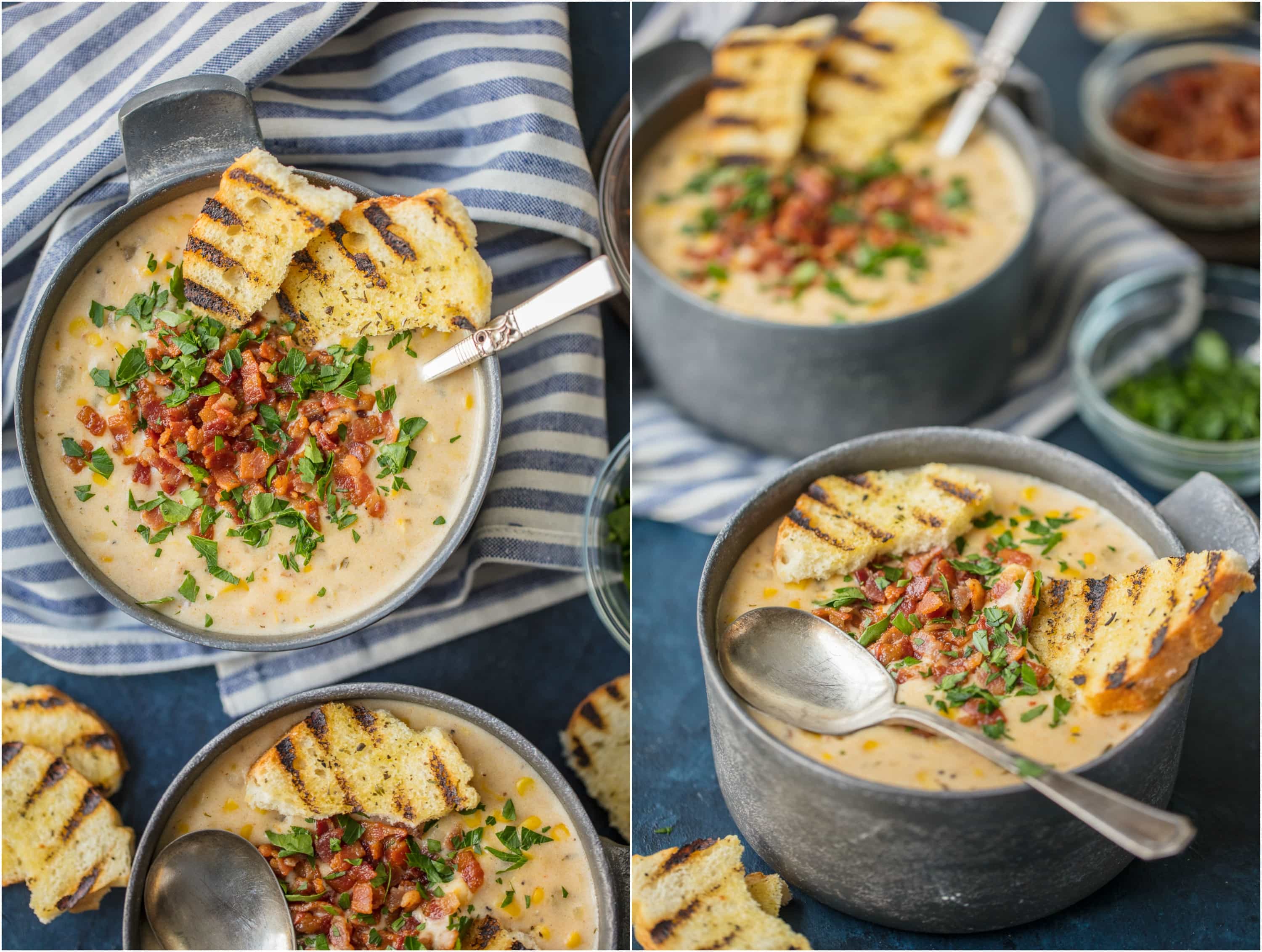 BACON CORN CHOWDER is a must make for Winter! This delicious sweet chowder loaded with potatoes, corn, bacon, and so much flavor is the ultimate comfort food.
