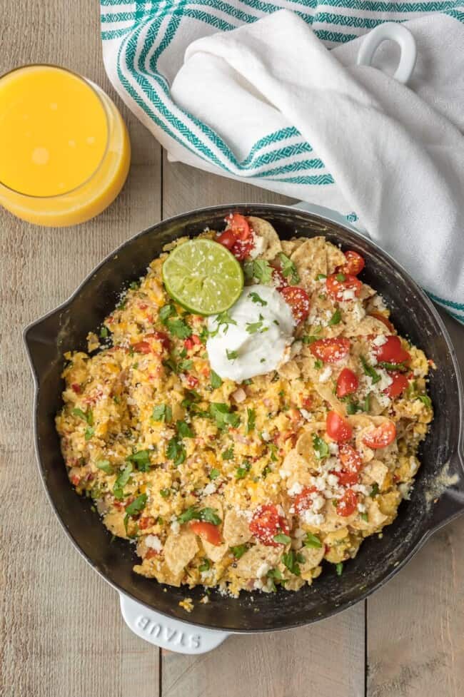 One Pan Cheesy Migas Recipe - The Cookie Rookie