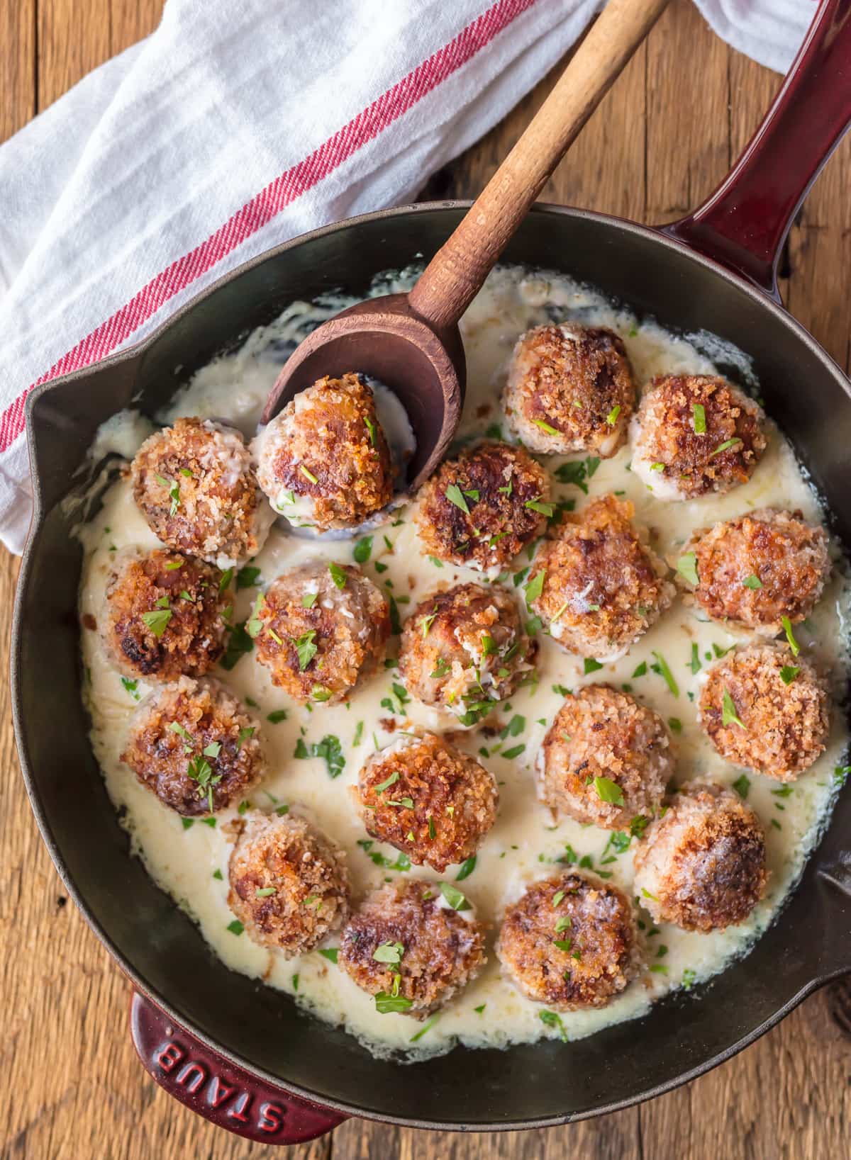 Chicken Cordon Bleu Meatballs in Creamy Dijon Sauce