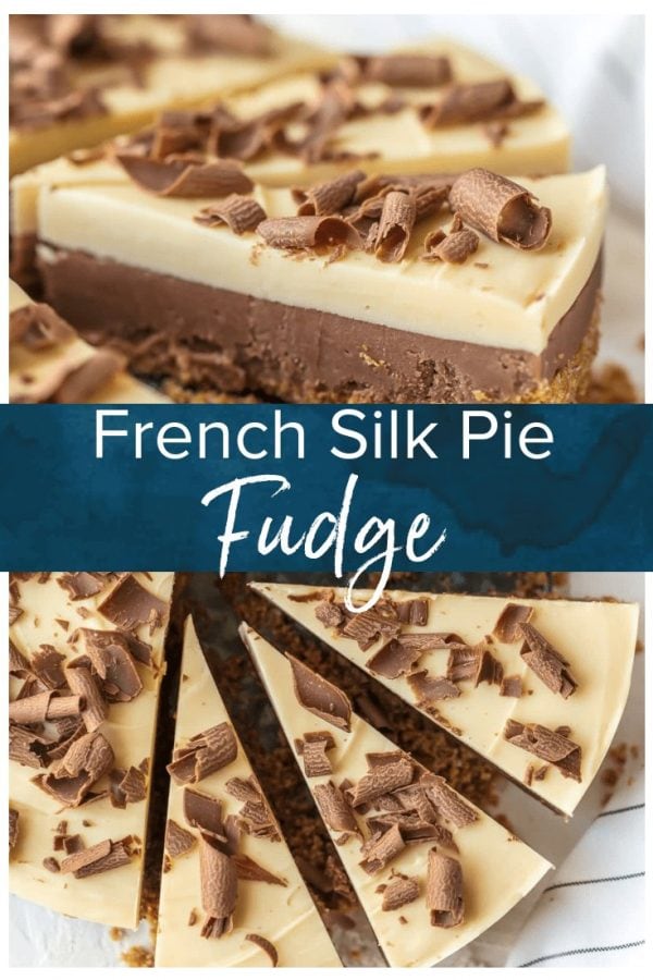 FRENCH SILK PIE FUDGE is an absolute must make for Christmas! This cute and creative chocolate fudge recipe is delicious, easy, and fun. Wow your holiday guests with this adorable twist on a holiday classic.