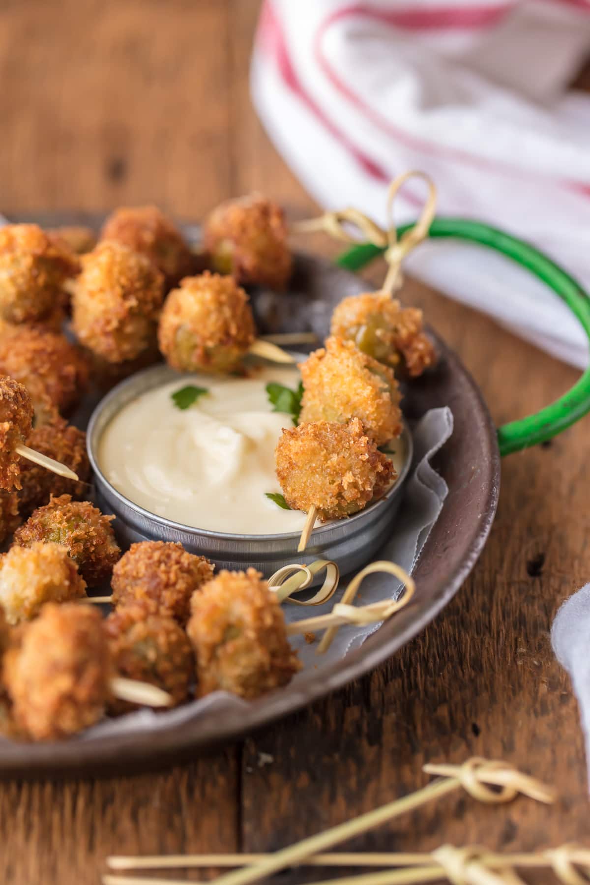 Blue Cheese Stuffed Olives with Aioli