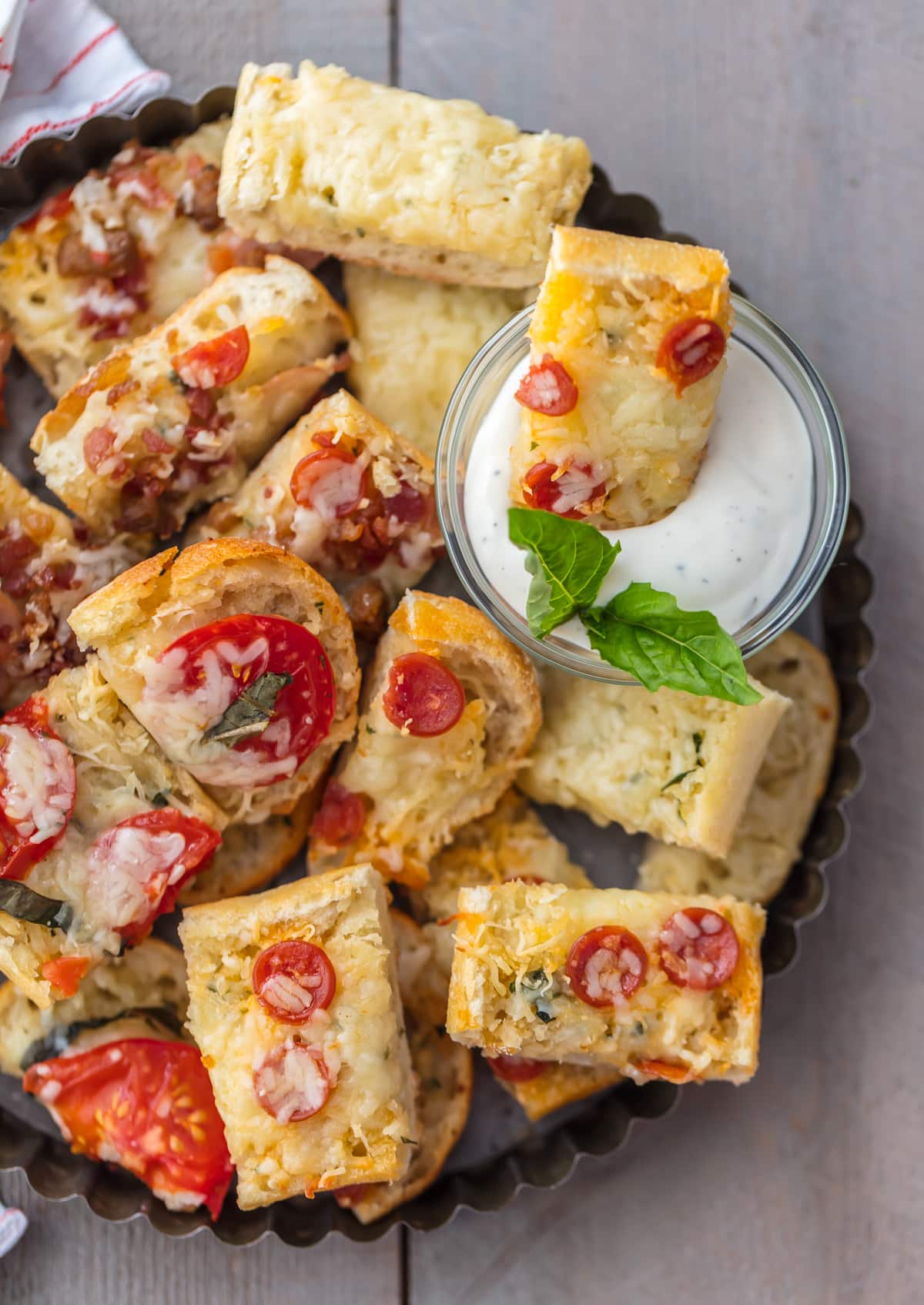 Mini Pizza Bites on a serving platter