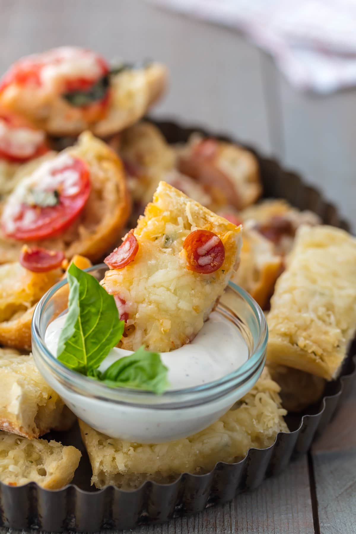 Garlic Butter French Bread Pizza Bites