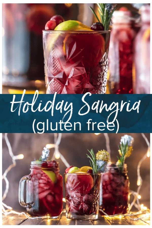 HOLIDAY SANGRIA is the perfect Christmas cocktail! It's made with red wine, vodka, sparkling apple cider, and several juices. Better yet, this Christmas Sangria is gluten free. You'll be the star of any holiday party with this recipe. Cheers!